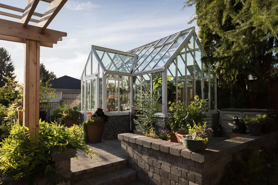 Custom Double Glass Vestibule Greenhouse