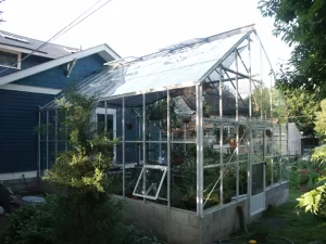 Gable Attached Cottage 14x20 Single Glass Greenhouse