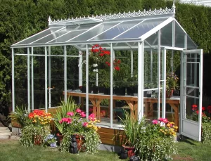 Traditional 8x12 Single Glass Twinwall Polycarbonate Greenhouse
